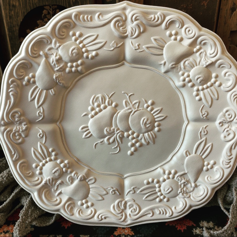 Vintage White Majolica Plate